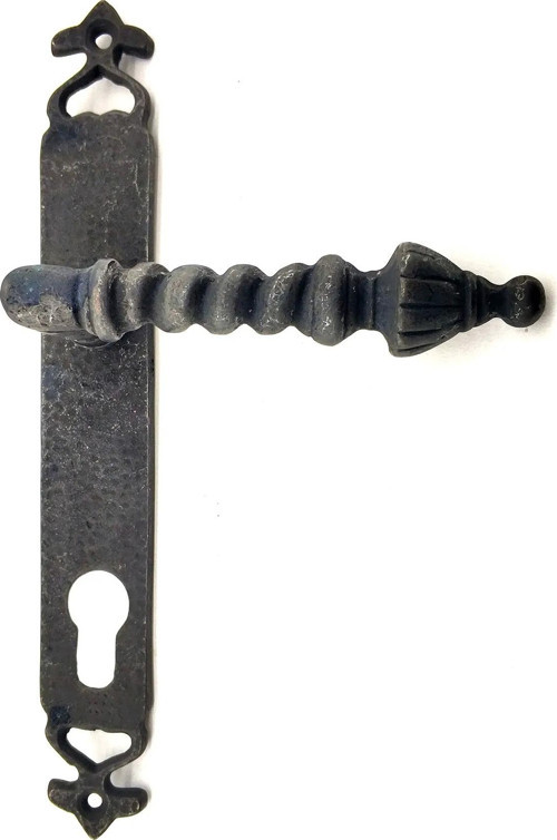 Antika Tarz Dekoratif Pirinç Burma Yale Kapı Kolu - 247x35 mm, Oksit