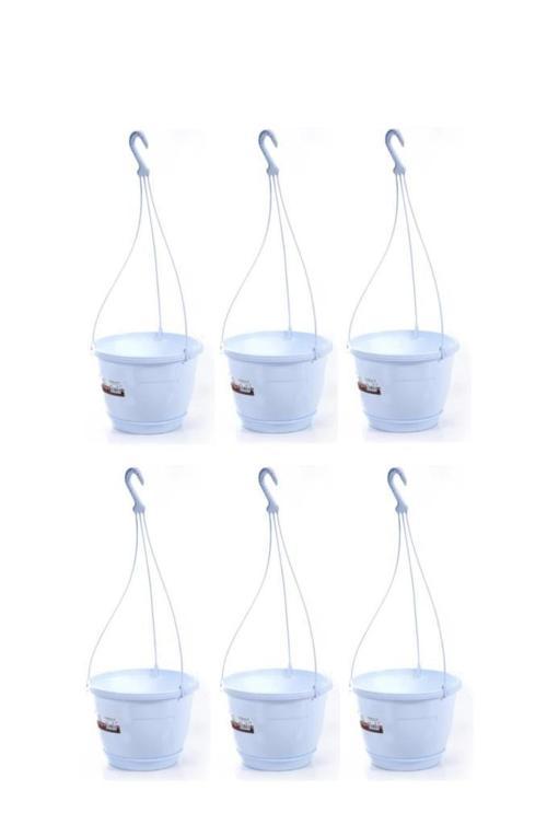 SO-SM02 Safir Makrome Askılı Balkon Saksı 3.4 lt Beyaz 6 Adet