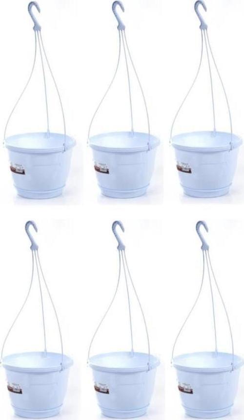 SO-SM02 Safir Makrome Askılı Balkon Saksı 3.4 lt Beyaz 6 Adet