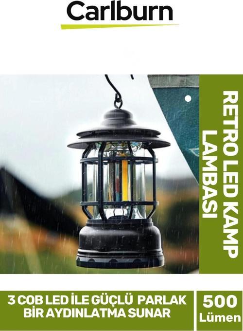 Özel Üretim 2 Kademeli 500 Lümen Enerji Tasarruflu Dekoratif 3 COB Retro LED Kamp Lambası