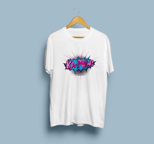 Oversize Ka-Pow tasarımlı unisex T-shirt
