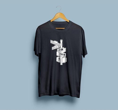Oversize West Side tabelaları tasarımlı unisex T-shirt