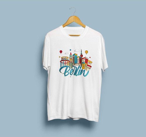 Oversize Berlin Almanya tasarım unisex T-shirt