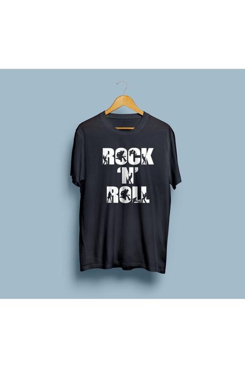 Oversize ROCK'N ROLL tasarımlı unisex T-shirt