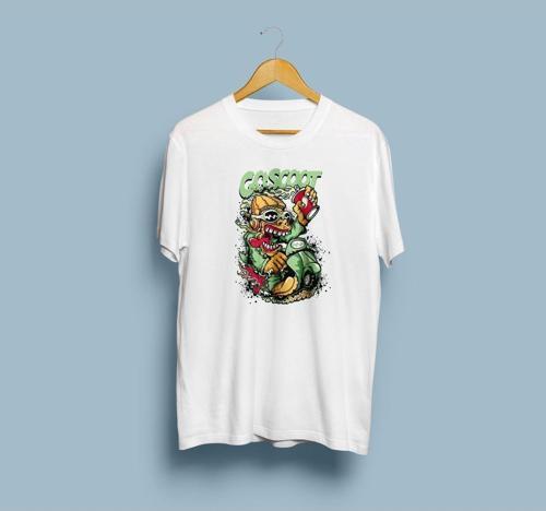 Oversize Green Cacatus coscoot tasarımlı unisex T-shirt