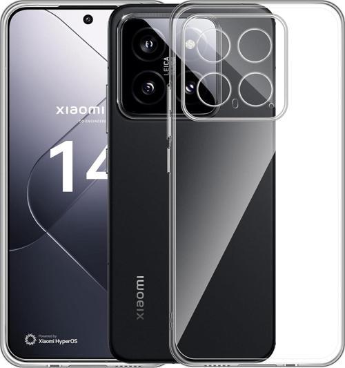 Xiaomi Mi 14 Pro Uyumlu Kamera Korumalı Darbe Önleyici Ultra Slim TPU Şeffaf Silikon Kılıf