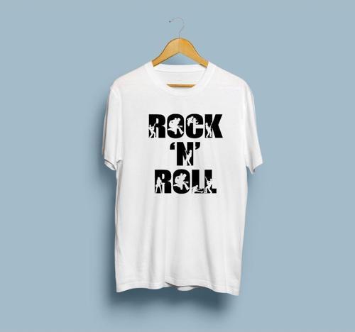 Oversize ROCK'N ROLL tasarımlı unisex T-shirt