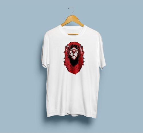 Oversize Kırmızı Aslan GS Tasarım Unisex T-shirt