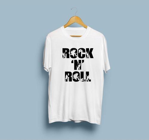 Oversize ROCK'N ROLL tasarımlı unisex T-shirt