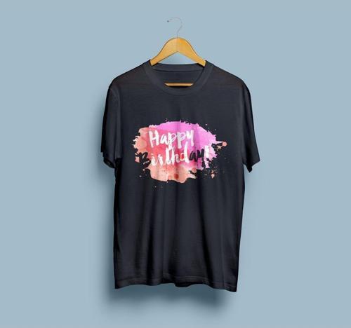 Oversize happy birtday yazılı unisex T-shirt