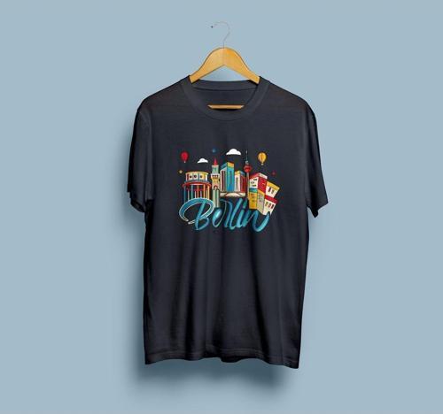 Oversize Berlin Almanya tasarım unisex T-shirt