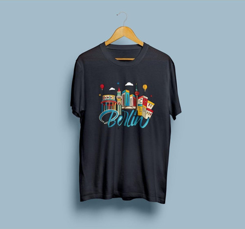 Oversize Berlin Almanya tasarım unisex T-shirt