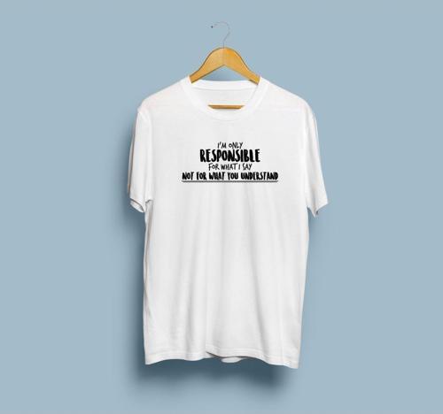 Oversize I am only Responsible yazılı unisex T-shirt