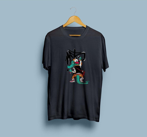 Oversize Crocodile Graffiti Unisex Tasarım T-shirt