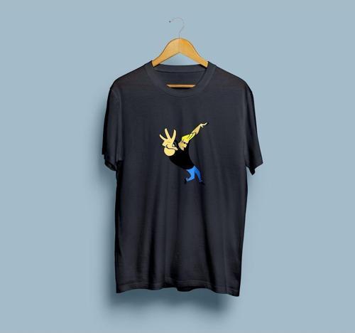Oversize Johhny Bravo tasarımlı unisex T-shirt