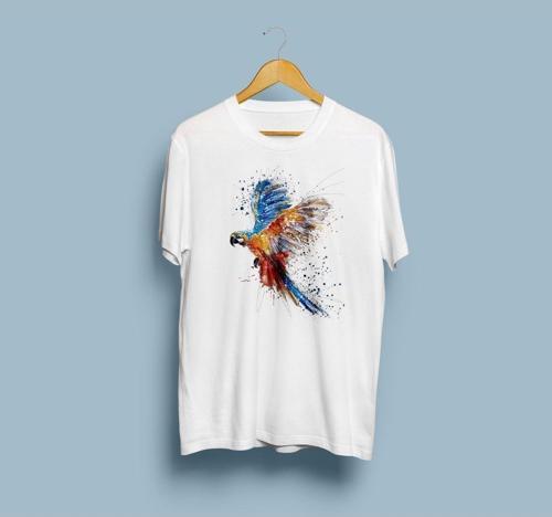 Oversize Parrots/papağan tasarımlı unisex T-shirt