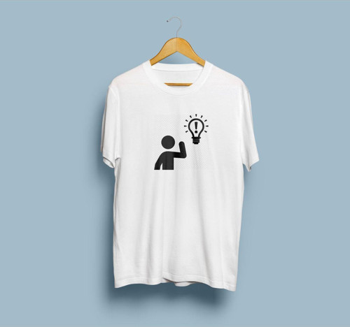 Oversize Ampulde sorun var desenli unisex T-shirt