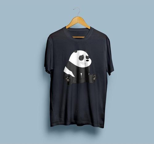 Oversize Panda Tasarım unisex T-shirt