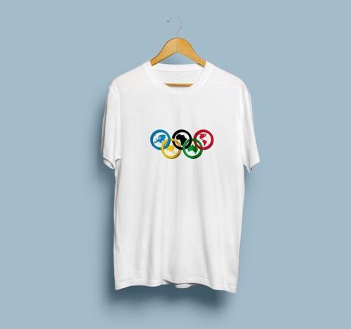 Oversize Kıtalar/continents tasarımlı unisex T-shirt
