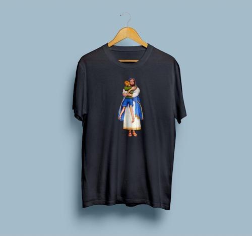 Oversize Hazreti İsa tasarımlı unisex T-shirt