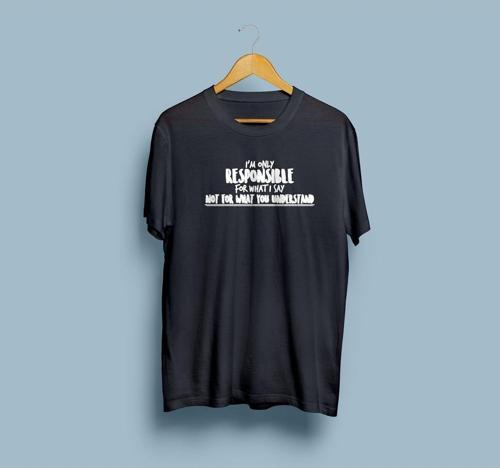 Oversize I am only Responsible yazılı unisex T-shirt