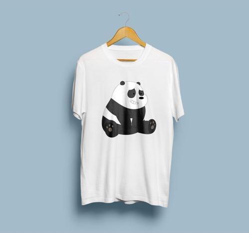 Oversize Panda Tasarım unisex T-shirt
