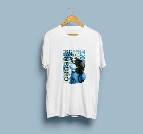 Oversize El Gato Negro Tasarımlı unisex T-shirt