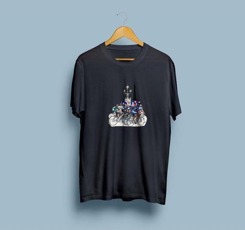 Oversize Tour de France Bisiklet Tasarım unisex T-shirt