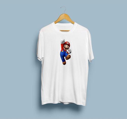 Oversize Super Mario tasarımlı unisex T-shirt