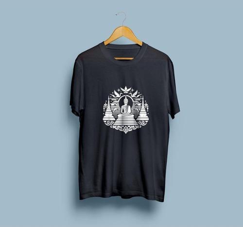 Oversize Budizm / Buddha Tapınak tasarım unisex T-shirt