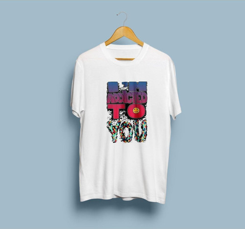 Oversize I'm Addicted To you Yazılı unisex T-shirt