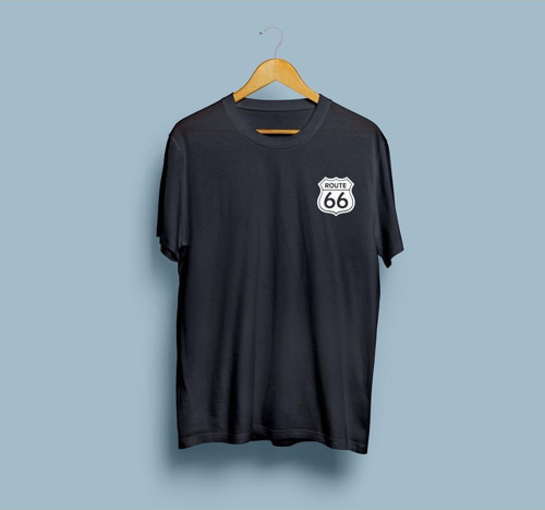 Oversize Route 66 cep tasarımlı unisex T-shirt