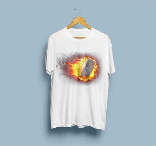 Oversize Burning Ball Tasarım Unisex T-shirt