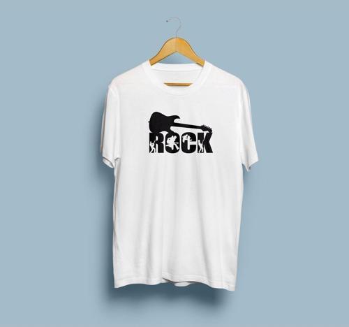 Oversize Rock yazılı / tasarımlı unisex T-shirt