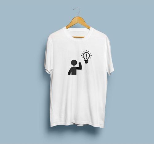 Oversize Ampulde sorun var desenli unisex T-shirt