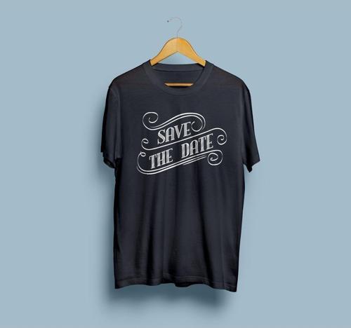 Oversize Save The Date yazılı unisex T-shirt