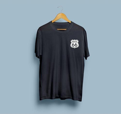 Oversize Route 66 cep tasarımlı unisex T-shirt