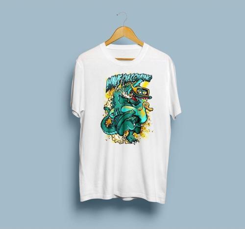 Oversize Wave İ'm Coming (dragon) baskılı T-shirt