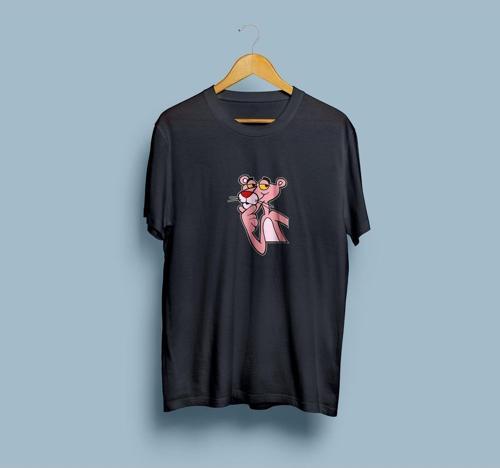 Oversize Pembe Panter Tasarım T-shirt