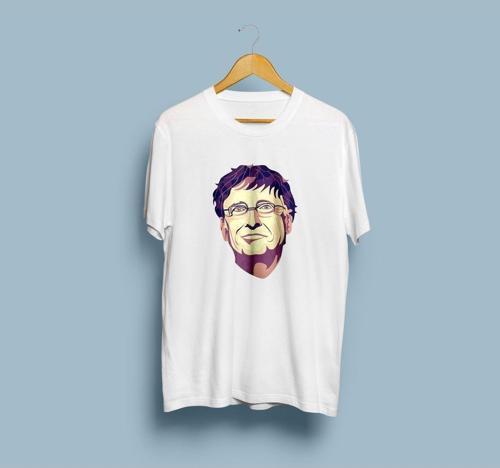 Oversize Bill Gates Tasarım Unisex T-shirt
