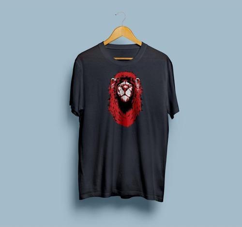 Oversize Kırmızı Aslan GS Tasarım Unisex T-shirt