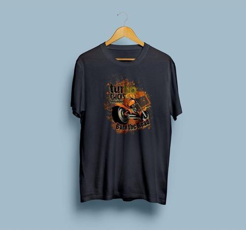 Oversize Turbo Chicks Reloaded Motorsiklet T-shirt