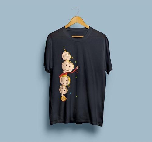Oversize Charlie ve Lolanın bebekleri tasarım unisex T-shirt