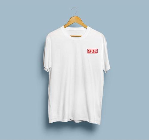 Oversize 9-1-1 Tasarım unisex T-shirt