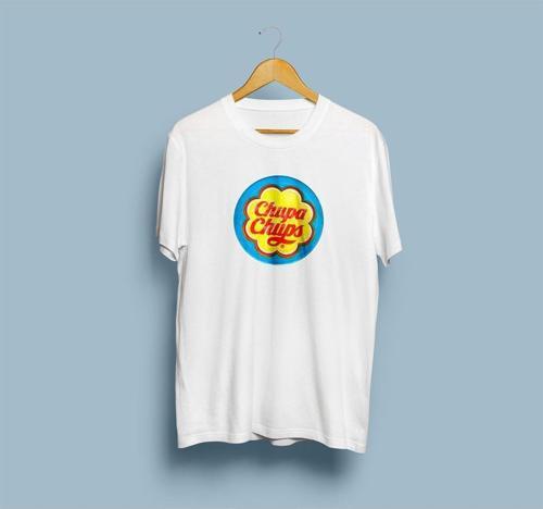Oversize Chupa Chups Logo Baskılı Unisex T-shirt