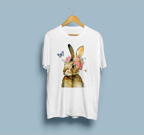 Oversize Tavşan Tasarım Unisex T-shirt