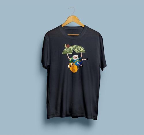 Oversize Finn ve Jake 2 Tasarım Unisex T-shirt