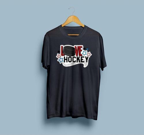 Oversize Love Hockey Tasarım Unisex T-shirt