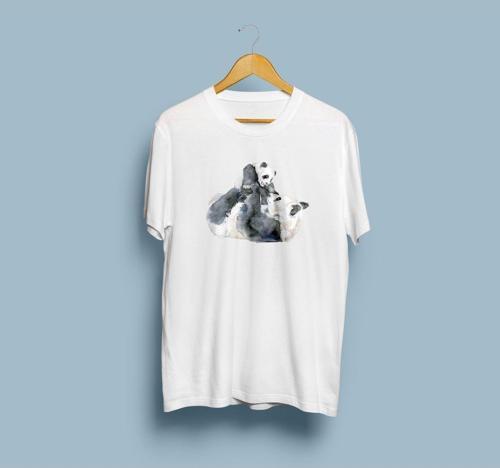 Oversize Pandalar Tasarım Unisex T-shirt