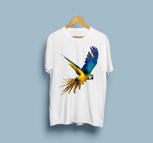 Oversize Amerikan Papağanı Tasarım Unisex T-shirt